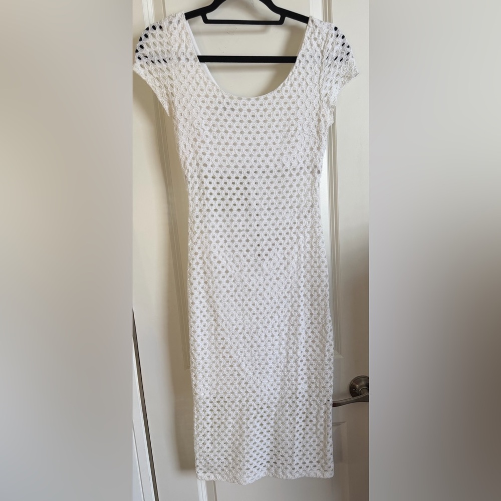 Bebe White Midi Dress